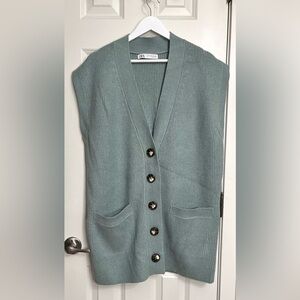 Zara Oversized Sweater Vest NWOT